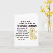 Carte Maman pour toujours humaine crème Golden Retriever (Fleur jaune)