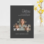 Carte Maman Puzzle Pièce 3 Photo Collage Fête des mères (Fleur jaune)