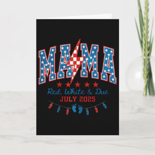 Carte Maman rouge, blanc et attendu le 4 juillet de gros