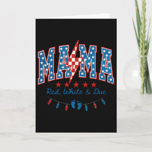 Carte Maman rouge, blanc et attendue le 4 juillet de gro