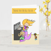 Carte Maman Sirène Cuisine Merci pour Tout ce que Vous F (Fleur jaune)