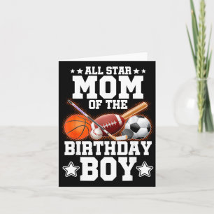 Carte Maman Star Du Garçon D'anniversaire Baseball Footb