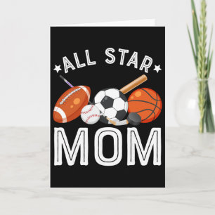 Carte Maman Star Du Garçon D'anniversaire Sketll Footbal