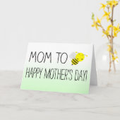 Carte Maman to Be, mignonne Bumblebee Fête des Mères (Fleur jaune)