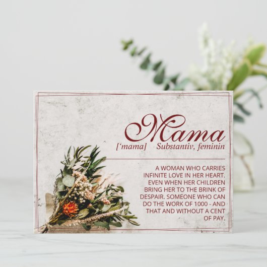 Carte Maman - tout simplement irremplaçable - Bouquet (Debout devant)