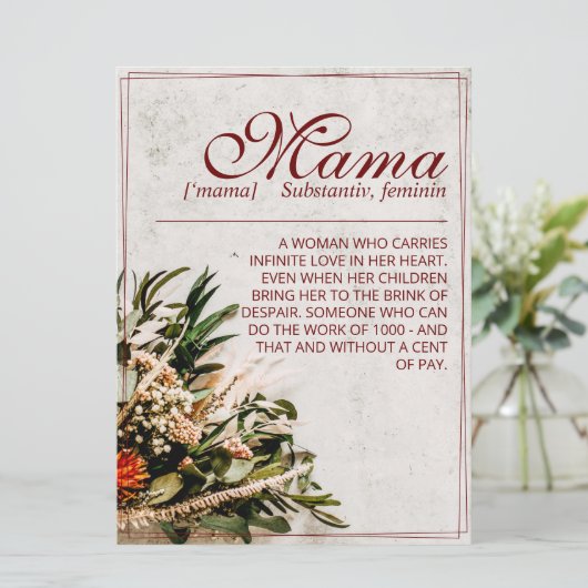 Carte Maman - tout simplement irremplaçable - Bouquet (Debout devant)