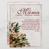 Carte Maman - tout simplement irremplaçable - Bouquet (Devant / Derrière)