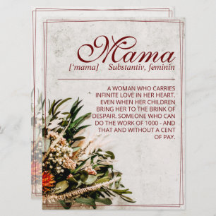 Carte Maman - tout simplement irremplaçable - Bouquet