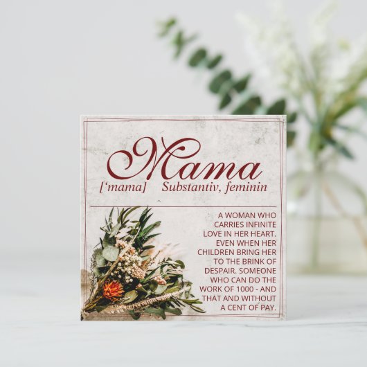 Carte Maman - tout simplement irremplaçable - Bouquet (Debout devant)