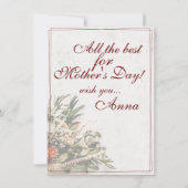 Carte Maman - tout simplement irremplaçable - Bouquet (Dos)