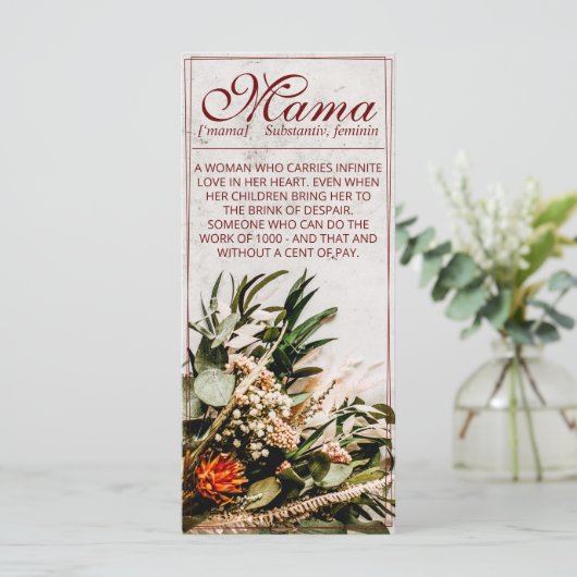 Carte Maman - tout simplement irremplaçable - Bouquet (Debout devant)