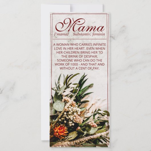 Carte Maman - tout simplement irremplaçable - Bouquet (Devant)