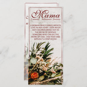 Carte Maman - tout simplement irremplaçable - Bouquet