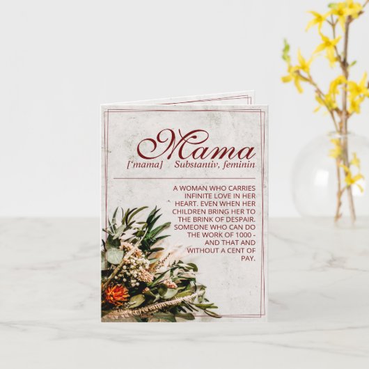 Carte Maman - tout simplement irremplaçable - Bouquet (Fleur jaune)