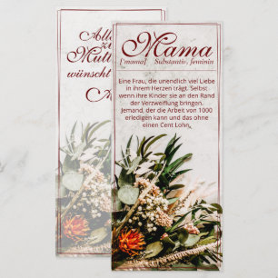 Carte Maman - tout simplement irremplaçable - Bouquet