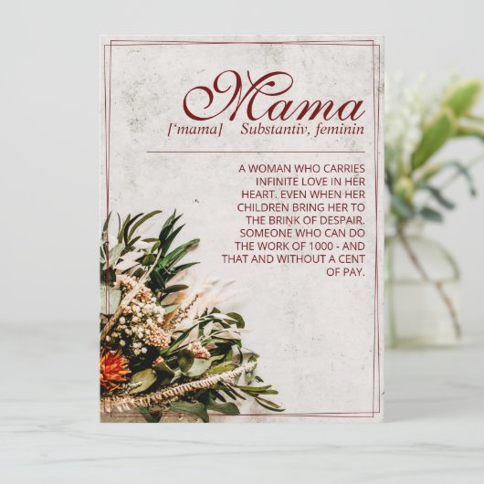 Carte Maman - tout simplement irremplaçable - Bouquet (Debout devant)