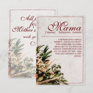 Carte Maman - tout simplement irremplaçable - Bouquet