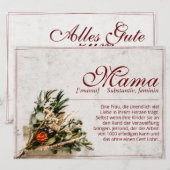 Carte Maman - tout simplement irremplaçable - Bouquet (Devant / Derrière)