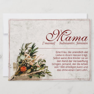 Carte Maman - tout simplement irremplaçable - Bouquet