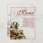 Carte Maman - tout simplement irremplaçable - Bouquet (Devant / Derrière)