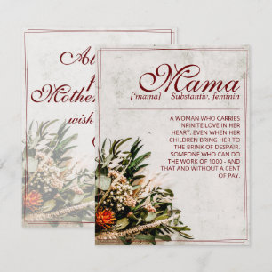 Carte Maman - tout simplement irremplaçable - Bouquet