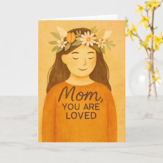 Carte Maman tu es aimée (Fleur jaune)