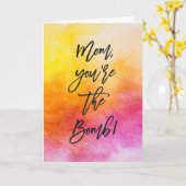 Carte Maman, tu es la Fête des mères de la bombe (Fleur jaune)