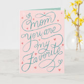 Carte Maman Tu es ma préférée à écrire la fête des mères (Fleur jaune)