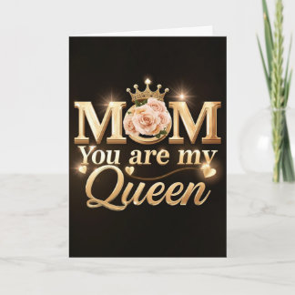 Carte Maman Tu Es Ma Reine Typographie Dorée Design | Lu