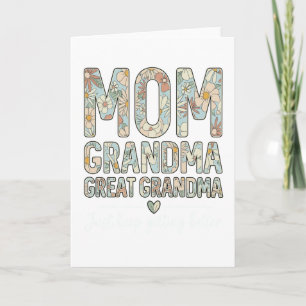Carte Maman vintage grand-mère arrière-grand-mère amour