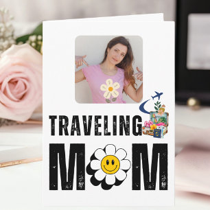 Carte Maman Voyage Rétro Mignon Photo de Voyage Amusant