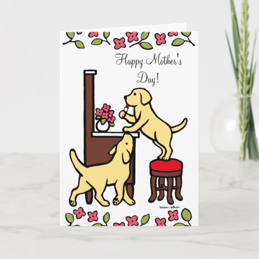 Carte Maman's Yellow Lab Puppy Duo (Devant)