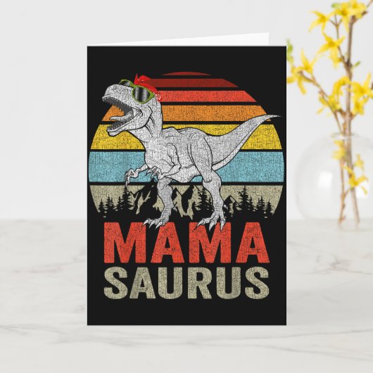 Carte Mamasaurus Dinosaure Maman Saurus T Rex Drôle Fami (Fleur jaune)