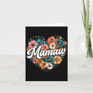 Carte Mamaw floral cœur fleur fête des mères vintage