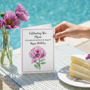 Carte Mami Joyeux Anniversaire Août Poppy Violet