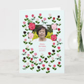 Carte Mamie, Anniversaire, Rose (Devant)