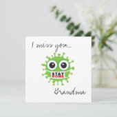 Carte Mamie Reste à la maison Reste en sécurité (Debout devant)