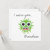 Carte Mamie Reste à la maison Reste en sécurité (Devant/Arrière en situation)