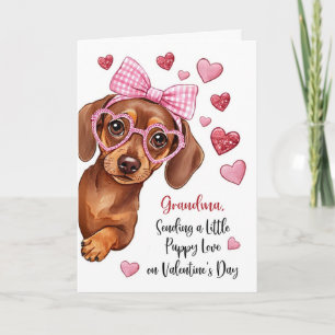 Carte Mamie Saint-Valentin Amour Chiot Mignon