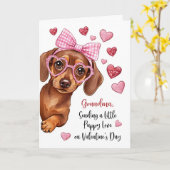 Carte Mamie Saint-Valentin Amour Chiot Mignon (Fleur jaune)