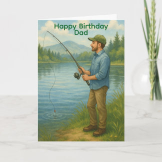Carte Man Fishing Custom Birthday/Fathers Day