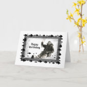 Carte Man Ice Fishing, Anniversaire, Papa (Fleur jaune)