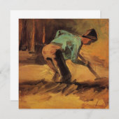 Carte Man Stooping with Stick, Spade de Vincent van Gogh (Devant / Derrière)