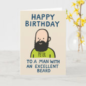 Carte Man with wonderful beard (Fleur jaune)