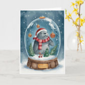 Carte Manatee Joyeux Noël (Fleur jaune)