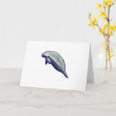 Carte Manatee Peinture Art (Fleur jaune)