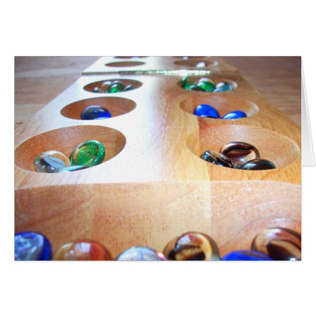 Carte Mancala avec pièces de jeu (Devant horizontal)