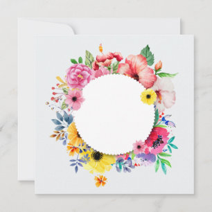 Carte Manche cadre with colorful flowers
