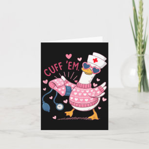 Carte Manchette Oie Infirmière Saint-Valentin Drôle Oie