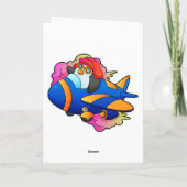 Carte Manchot en pilote avec avion (Dos)